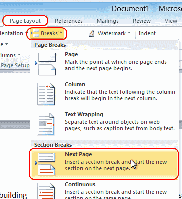 how to delete a section break in word mac